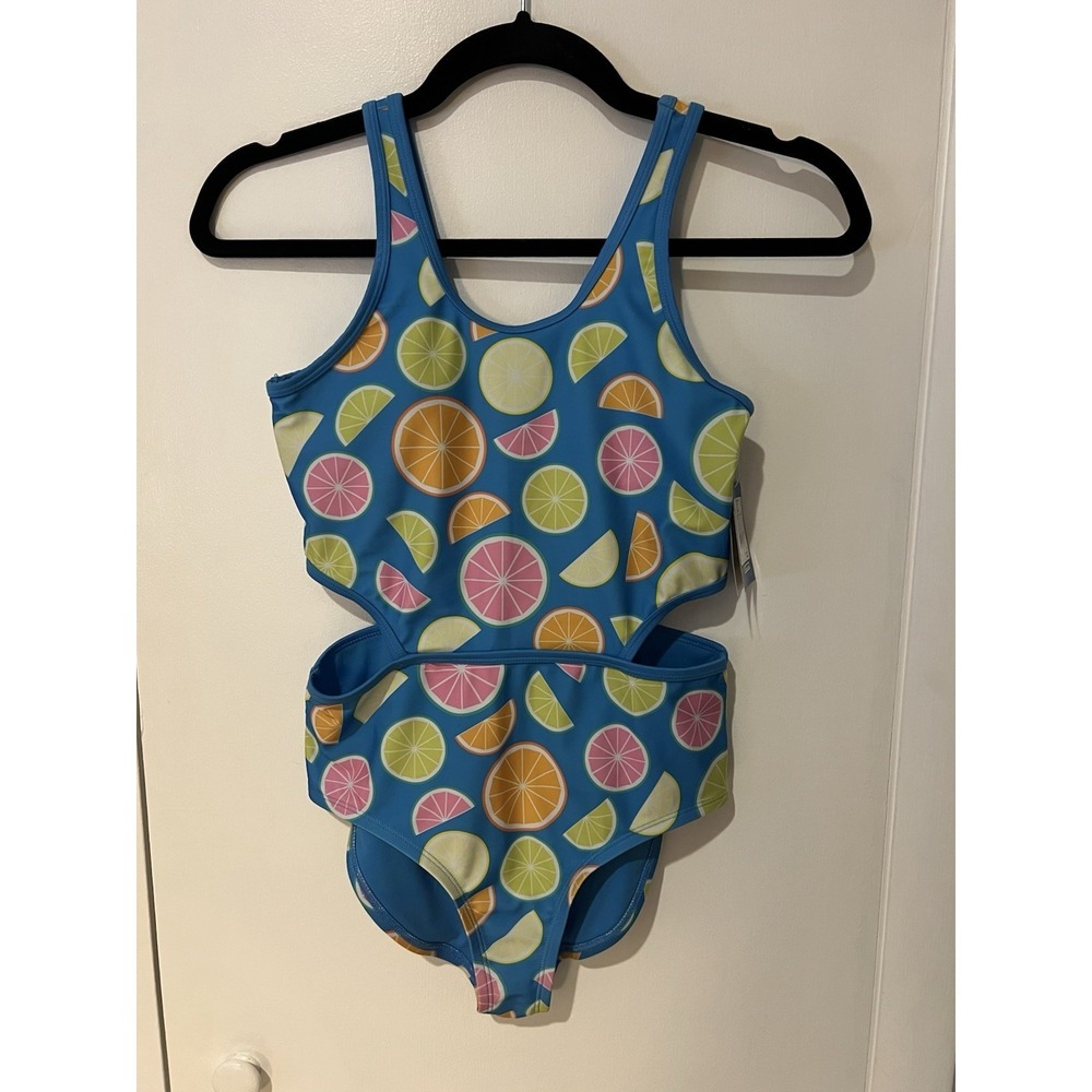 DSG Girls Main Squeeze Fruit Print‎ One Piece Swimsuit UV-Protection Size L